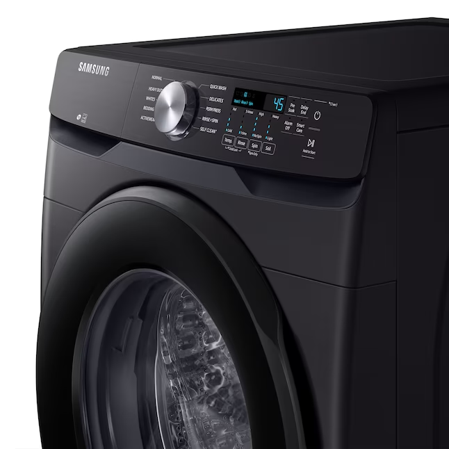Samsung - 4.5 Cu. Ft. High Efficiency Stackable Smart Front Load Washer with Vibration Reduction Technology+ - Fingerprint Resistant Black Stainless Steel - Image 3