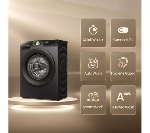 HISENSE 3S Series WD3S9043BB3 WiFi-enabled 9 kg Washer Dryer - Black - Image 3