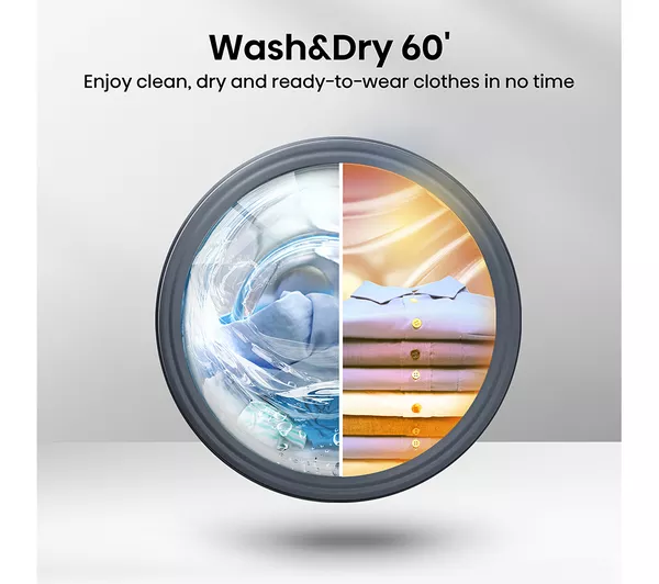 HISENSE 3S Series WD3S9043BB3 WiFi-enabled 9 kg Washer Dryer - Black - Image 6