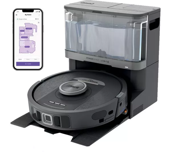 SHARK RV2800YEUK PowerDetect NeverTouch 2-in-1 Robot Vacuum Cleaner - Black & Silver - Image 2