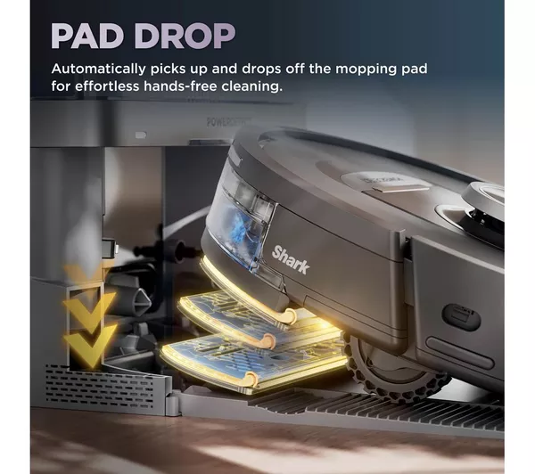 SHARK RV2800YEUK PowerDetect NeverTouch 2-in-1 Robot Vacuum Cleaner - Black & Silver - Image 9