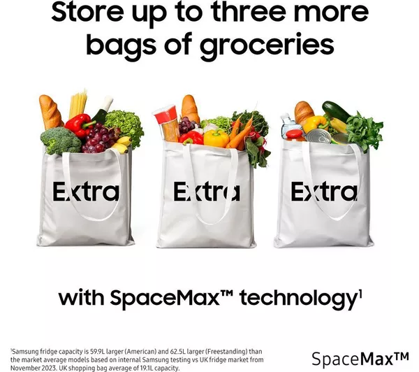 SAMSUNG Series 6 SpaceMax RS70F65KETEU American-Style Smart Fridge Freezer - Silver - Image 4